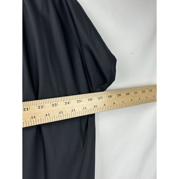 Athleta Sunlover  | Women's Shirt Dress Small  Hilo Asymmetric Black Draped - Picture 6 of 16